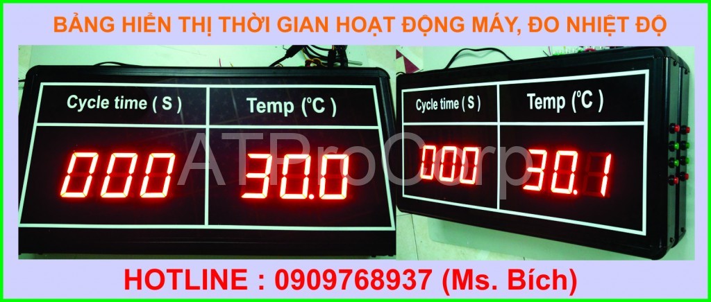 BANG HIEN THI THOI GIAN HOAT DONG MAY , DO NHIET DO