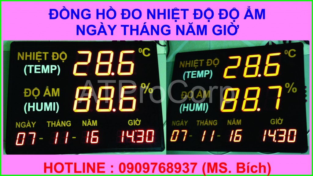 ĐỒNG HỒ NHIỆT ĐỘ ĐỘ ẨM NGÀY THÁNG NĂM GIỜ