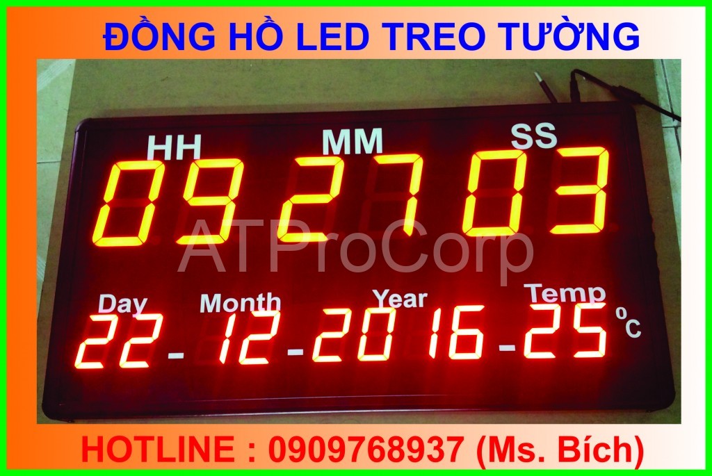 DONG HO LED TREO TUONG