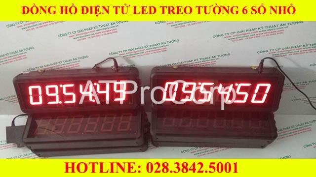 ĐỒNG HỒ ĐIỆN TỬ LED TREO TƯỜNG 6 SỐ NHỎ 