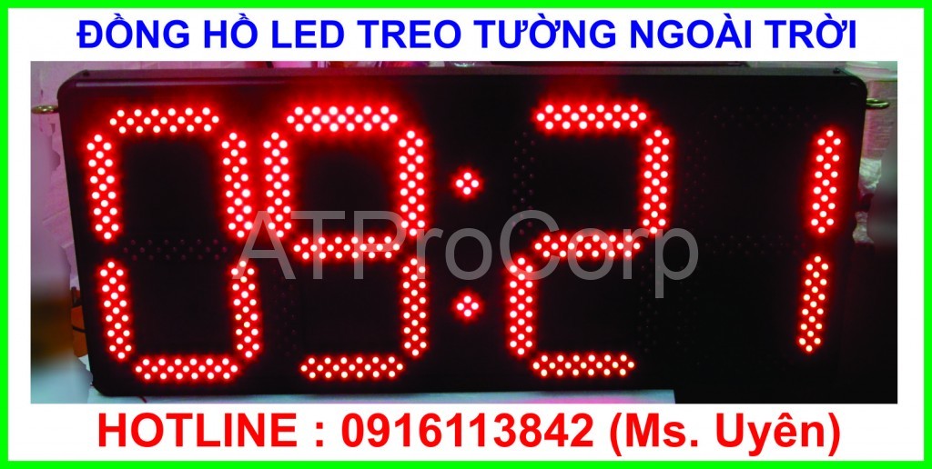 DONG HO LED TREO TUONG NGOAI TROI