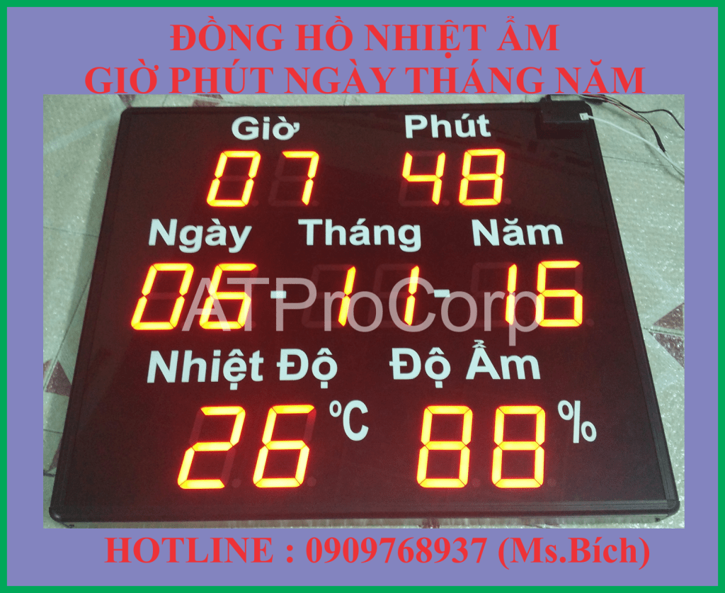 ĐỒNG HỒ NHIỆT ẨM NGÀY GIỜ THÁNG NĂM