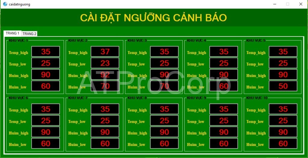 HỆ THỐNG GIÁM SÁT NHIỆT ĐỘ ĐỘ ẨM - PHẦN MỀM GIÁM SÁT NHIỆT ĐỘ ĐỘ ẨM