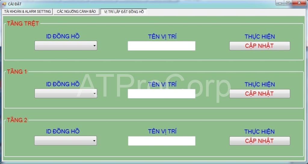 VỊ TRÍ LẮP ĐẶT