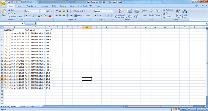file excel report