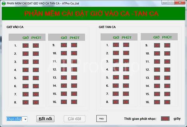 Phần mềm báo giờ vào ca tan ca