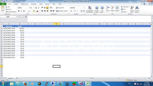 File báo cáo hiển thị excel