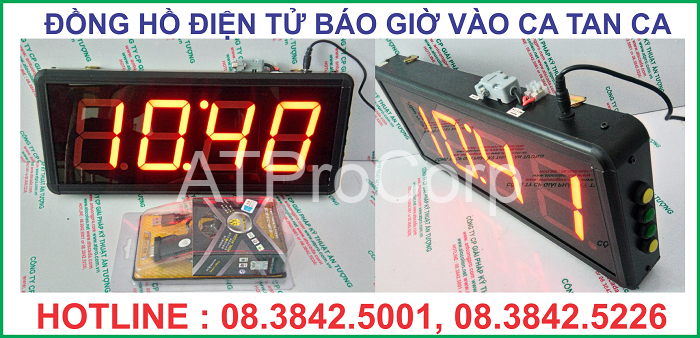 ĐỒNG HỒ ĐIỆN TỬ LED TREO TƯỜNG BÁO GIỜ VÀO CA TAN CA